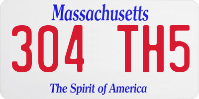 MA license plate 304TH5