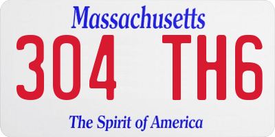 MA license plate 304TH6