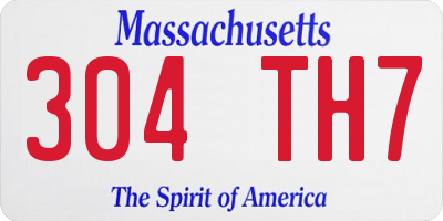 MA license plate 304TH7