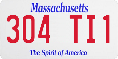 MA license plate 304TI1