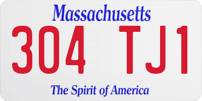 MA license plate 304TJ1
