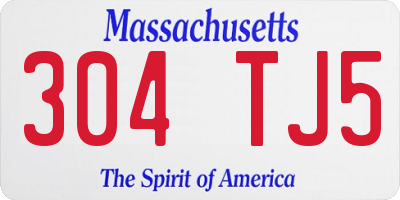 MA license plate 304TJ5