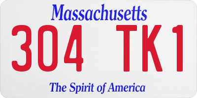 MA license plate 304TK1
