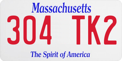 MA license plate 304TK2