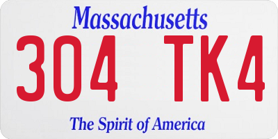 MA license plate 304TK4