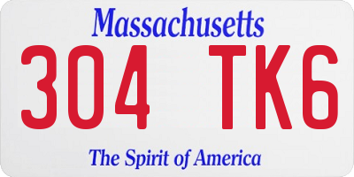 MA license plate 304TK6