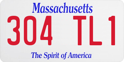 MA license plate 304TL1