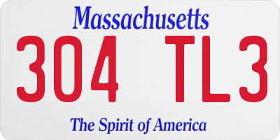 MA license plate 304TL3