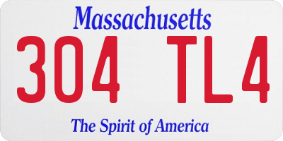MA license plate 304TL4