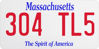 MA license plate 304TL5