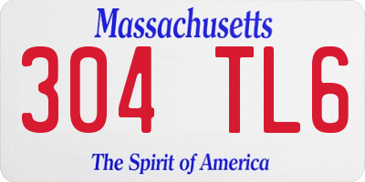 MA license plate 304TL6