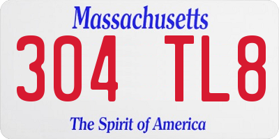 MA license plate 304TL8
