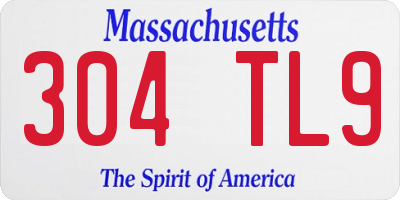 MA license plate 304TL9