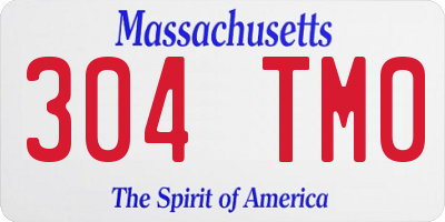 MA license plate 304TM0