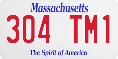 MA license plate 304TM1