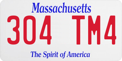 MA license plate 304TM4
