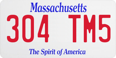 MA license plate 304TM5
