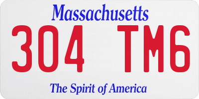 MA license plate 304TM6