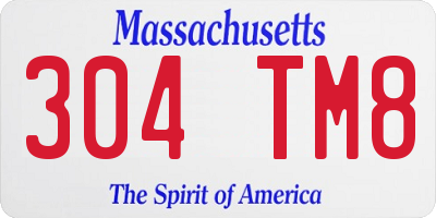 MA license plate 304TM8