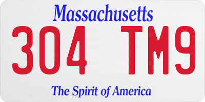 MA license plate 304TM9