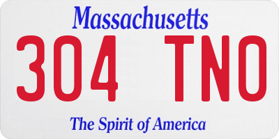 MA license plate 304TN0
