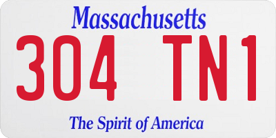 MA license plate 304TN1