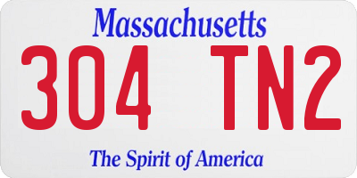 MA license plate 304TN2