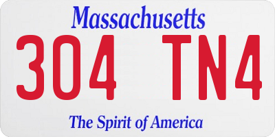 MA license plate 304TN4