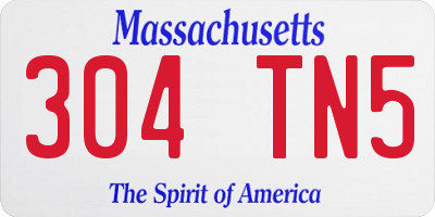MA license plate 304TN5
