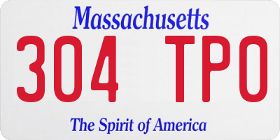 MA license plate 304TP0