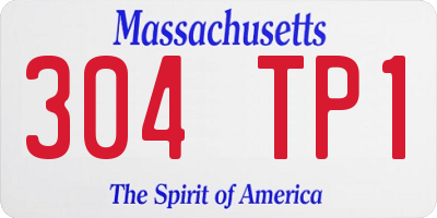 MA license plate 304TP1