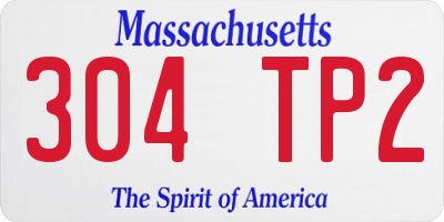 MA license plate 304TP2