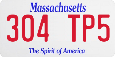 MA license plate 304TP5