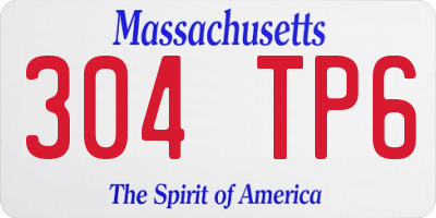 MA license plate 304TP6