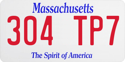 MA license plate 304TP7