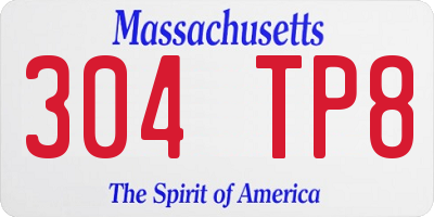 MA license plate 304TP8