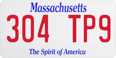 MA license plate 304TP9