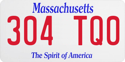MA license plate 304TQ0