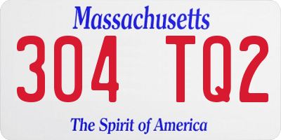 MA license plate 304TQ2