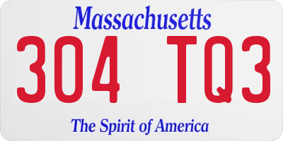 MA license plate 304TQ3