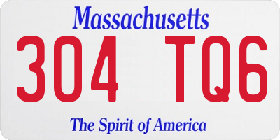 MA license plate 304TQ6