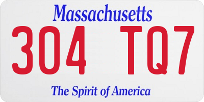 MA license plate 304TQ7