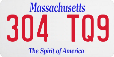 MA license plate 304TQ9