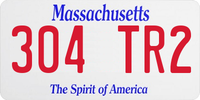 MA license plate 304TR2