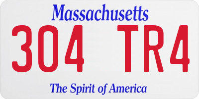 MA license plate 304TR4