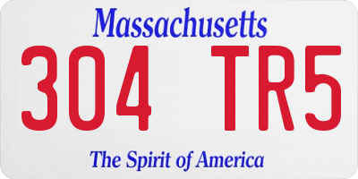 MA license plate 304TR5