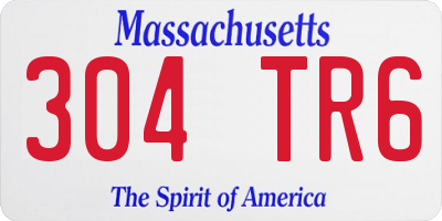 MA license plate 304TR6
