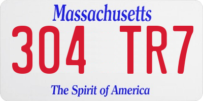MA license plate 304TR7