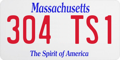 MA license plate 304TS1