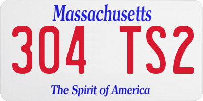 MA license plate 304TS2